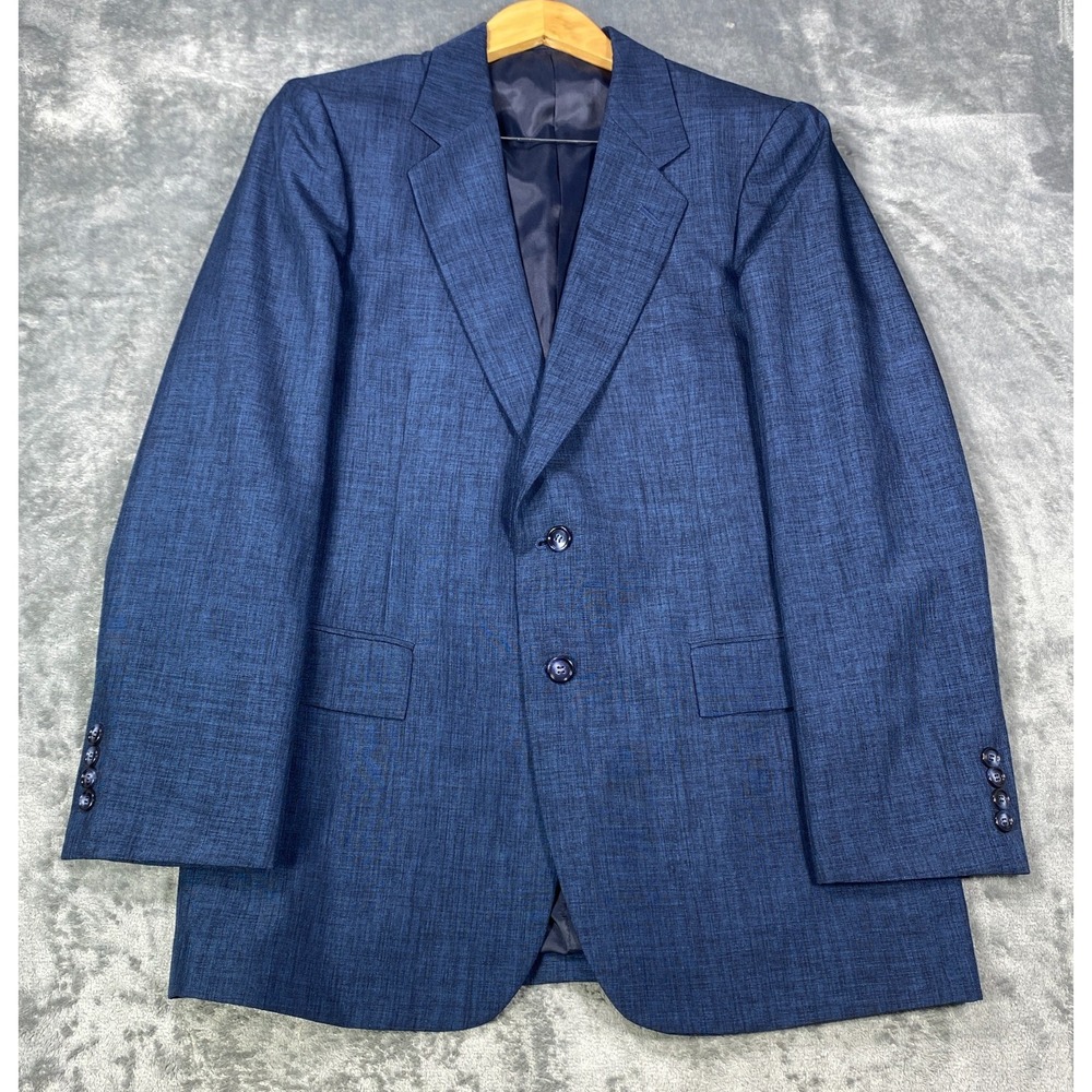 Givenchy Blazer Jacket Mens 40R Blue Heathered Double Vented Sport Coat Suit